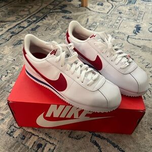 Men’s Nike Cortez Red, White & Blue shoes. Never worn. Size 10.5.